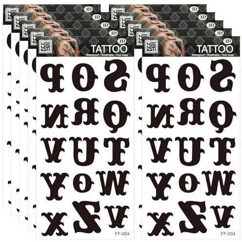 10 tatouages temporaires, faux tatouages, tatouages temporaires personnalisés, tatouages à coller pour adultes, tatouages nominatifs à faire soi-même pour femmes et hommes (style 3)