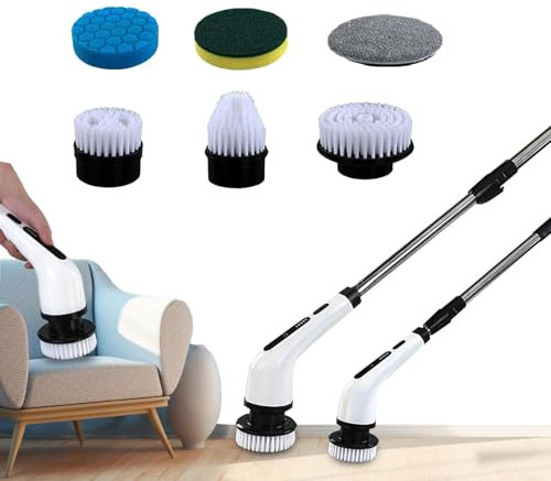 Autolaveuse Rotative Électrique – Autolaveuse Sans Fil Pour Salle De Bain | Brosse De Nettoyage Électrique | Brosse Rotative Portative Sans Fil | Brosse De Nettoyage Pour Enlever La Saleté Des Sols Et