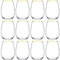 Queensway 350ml Gold Rim Hi-Ball Glasses Elegant Tumblers for Water, Juice, Cocktails & Spirits, Premium Glassware Set for Home Bar, Dining & Entertaining Set of 12