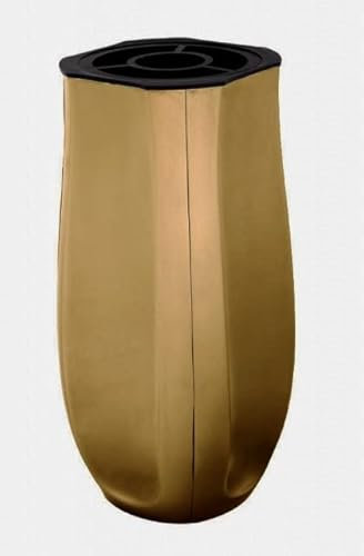 Elegante Grabvase aus Edelstahl -bronzefarben -
