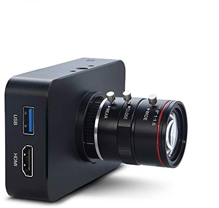 MOKOSE 12MP 4K HDMI Kamera, 1080P USB HD Live-Übertragung Webkamera mit 4K@30FPS Aufzeichnung, Industriekamera C/CS-Mount Zeitraffer und Serienbild, mit 6-12mm Manuellem Varifokalobjektiv