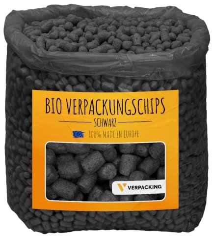 verpacking Verpackungschips aus Maisstärke biologisch abbaubar [Farbe und Menge wählbar] Füllmaterial für Pakete Schwarz 100 Liter