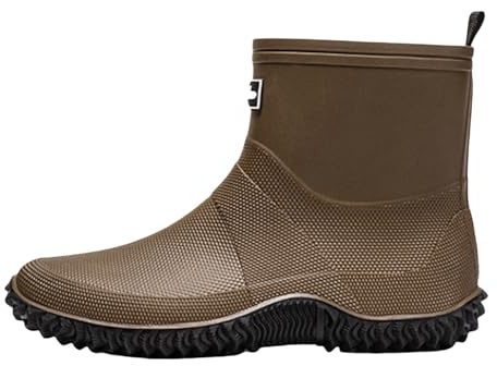 Stivali di gomma da donna da uomo, a mezza altezza, festival, colorati, larghi, Chelsea, colore nero, leggeri, da giardino, a piedi nudi, da pioggia, marrone, 35 EU