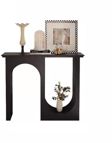 IRHIGBGX Modern Console Table Behind Couch, 2-Tier Narrow Entryway Table with Storage, Metal Sofa Accent Tables for Hallway/Entrance/Living Room/Foyer, Marble Top