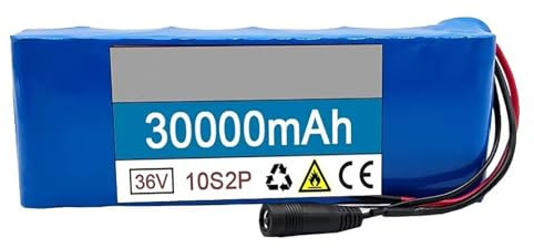 E-Bike Akku 36V 30Ah Ebike Battery Pack 10S2P Elektrofahrrad Batterie Rechargeable Battery Eingebauter BMS PVC-Akku Mit Ladegerät Für 200W-800W Motor 36V 30Ah,XT60+DC