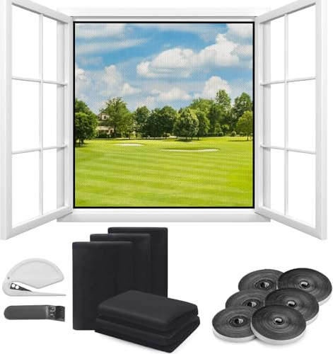6 Piezas Mosquiteras Ventanas DIY, Tela Mosquitera 130 × 150 cm | Mosquitera Enrollable Ventana Puede Cortar, para Evitar Que Mosquitos Entren Interiores