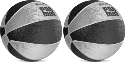 SKLZ Pro Mini Swish Schaum-Basketball, 12,7 cm Indoor-Ball für Kinder, ideal für Zuhause, passend für Pro Mini Körbe - weicher Schaum für leises Spielen, ideal für Fähigkeiten und Spaß, Schwarz/Silber