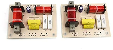 sourcing map Crossover Filtre 2pcs 2 Voies pour diviseur fréquence Audio Haut Bas 180W