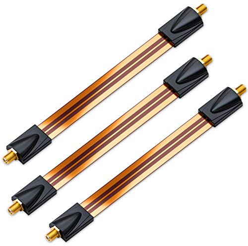deleyCON 3x Passacavo per Finestra Cavo SAT 17 cm Flessibile Lunghezza 26 cm Accoppiamento Finestre e Porte Pastiglie Adesive Estremamente Piatte - Rame