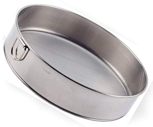Tspkey Profi-Mehlsieb, rund, 18/8 Edelstahl mit 60 Maschen, silber, 15 cm
