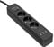 KabelDirekt 3-fach Steckdosenleiste, Mehrfachsteckdose & TÜV-zertifizierte Steckerleiste mit Überspannungsschutz sowie 3-fach USB Ladegerät (max. 4000W/250V/16A mit erhöhtem Berührungsschutz, schwarz)