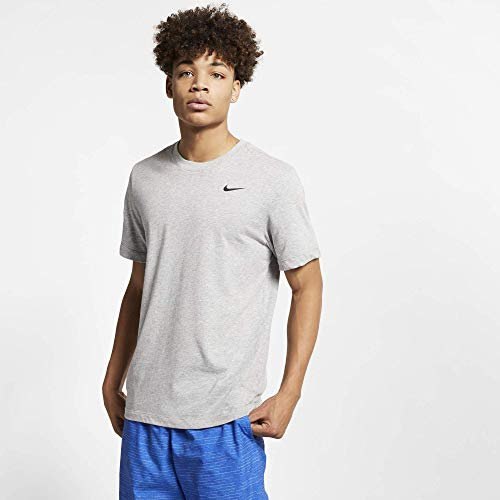 Nike Dri-Fit, Maglietta Uomo, Grigio (Dark Grey Heather/Black), S