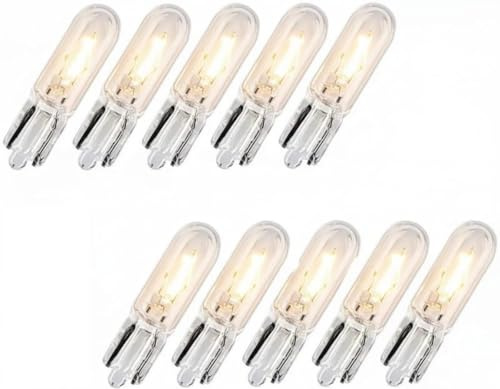 10x Stück – W1.2W - W2.1x9.5d - T5-1.2W - KFZ Beleuchtung - LONGLIFE - Glühlampe Glassockellampe Glühbirne Soffitte Autolampen WERKSTATTWARE