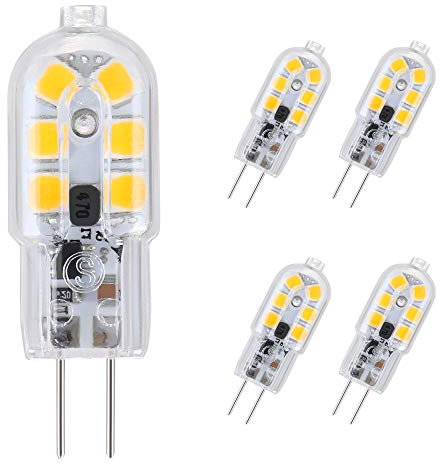Vicloon G4 LED Bombillas, 5 PCS 2W Capsule Equivalente a 20W Halógenas, Blanco cálido DC/AC 12V 3000K 130lm,No Regulable