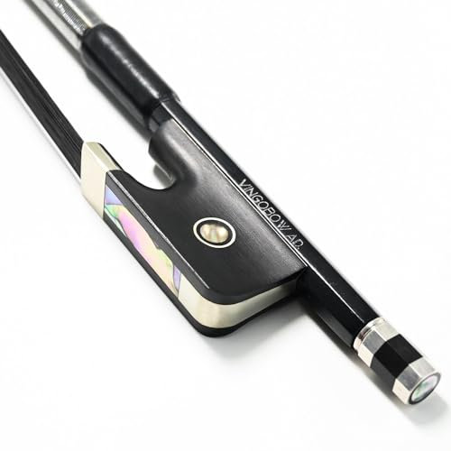 VINGOBOW Kohlefaser Cello Bogen Cellobogen Karbonbogen Carbon Bow Schwarzes Rosshaar für lauten und wilden Klang Pernambuco Performance Neue 4/4 Größe Art Nr. 100CB