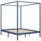 vidaXL Kiefernholz Massiv Himmelbett Bett Bettgestell Doppelbett Holzbett Bettrahmen Lattenrost Massivholzbett Schlafzimmerbett Grau 180x200cm