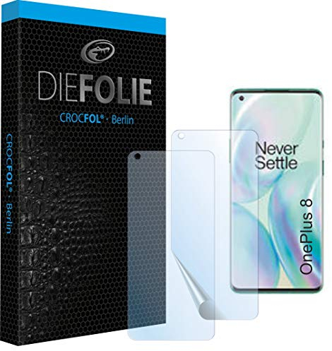 Crocfol Schutzfolie vom Testsieger [2 St.] kompatibel mit OnePlus 8 - selbstheilende Premium 5D Langzeit-Panzerfolie (Casefit) (Casefit)