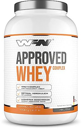 WFN Approved Whey Proteinpulver - Neutral & Ohne Süßungsmittel - 1 kg - Mit Laktase - Sehr gut lösliches Eiweißpulver - Produziert & laborgeprüft in Deutschland