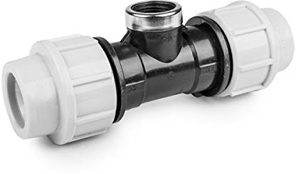 rg-vertrieb PE Rohr Verschraubung Fittings Klemmfitting T-Stück Innengewinde IG für Verlegerohr Rohrverbinder (40mm x 1)