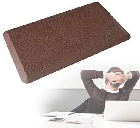 ZhiLianZhao Antimüdigkeits Komfortmatte Steh-Bodenmatte Anti Fatigue Fußmatte Mit Reduziert Stress Und Schmerzen Für Stehpult, Büro,Braun