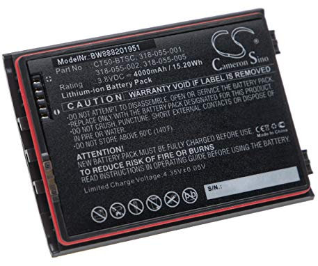 vhbw Akku kompatibel mit Honeywell CT40, CT40XP Handheld Computer Scanner (4000mAh, 3,8V, Li-Ion)