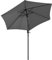 Yaheetech Sonnenschirm 240 x 270 cm Gartenschirm Marktschirm Wasserabweisend Kurbelschirm mit 8 Rippen Gestell Knickbar Terrassenschirm UV Schutz, grau