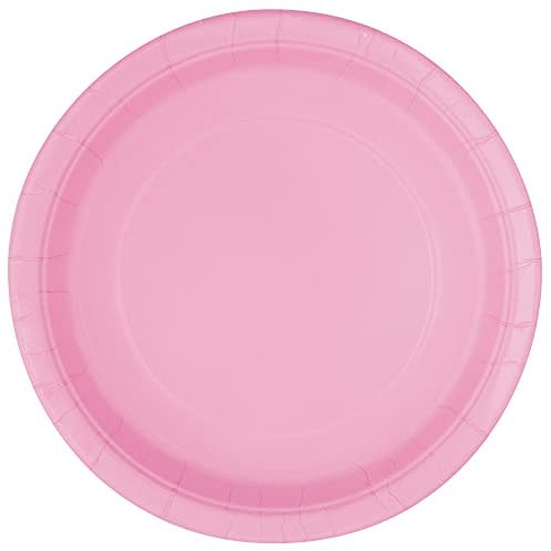 Unique Party- Assiettes en Carton Écologiques-23 cm-Couleur Rose Pastel-Paquet de 16, 30879EU, Light Pink