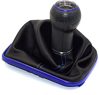 MKptopia 23mm Pomo de cambio de marchas Palanca de cambios Gaitor Boot compatible con VW Golf 4 IV MK4 GTI R32 Bo-ra Je-tta - 5 velocidades Azul