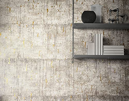 marburg Tapete Braun Beige Betonoptik Glanz Stein Muster für Wohnzimmer oder Schlafzimmer Vliestapete 100% Made in Germany PREMIUM QUALITÄT 10,05 x 0,70m 85747