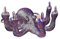 MASINIES Wut Oktopus Skulptur Garten Oktopus Dekoration Skulptur Kreative Home Dekorative Skulptur Mittelfinger Octopus Statue Leuchtende Geste Oktopus mit Perlmutt Statue (#3)