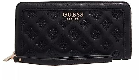 Guess Abey SLG Card & Coin, Accessoires de Voyage-Portefeuille Femme, Noir, 2x21x10