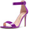 Aachcol Donna Spillo Alto High Tacco Heel Sandali Aperte sulla Punta Cinturino alla Caviglia Clear Sexy 10 CM Viola Verniciata 41 EU