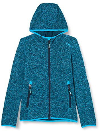 CMP ERROR:#N/A Kinder-knit-tech-jacke Mit Fester Kapuze KID G JACKET FIX HOOD, B. Blau-Türkis, 128 EU