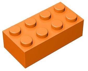 Classic Bulk Brick Block 2x4, 100 Piece Building Brick Orange, Compatible with Lego Parts and Pieces 3001(Colour:Orange)