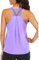 Superora Workout Tops Loose fit Racerback Tank Tops for Women Mesh Backless Tank Running Tank Tops Purple