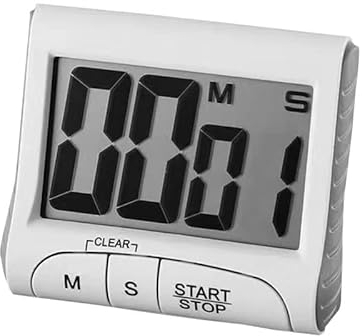 Eieruhr Timer Countdown Magnethalterung Count-Up Stoppuhr Großes Display Digital Küche, Zubehör Kurzzeitwecker Weiß
