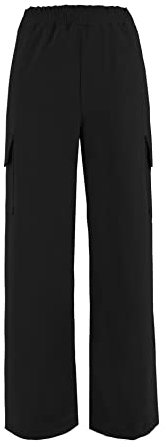 JOPHY & CO. Pantalone Donna Cargo Gamba Larga (cod. 8802) (L, Nero)