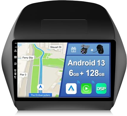 YUNTX [6GB+128GB] Android 15 Autoradio für Hyundai Tucson IX35(2010-2015)-[Integriertes CarPlay/Android Auto/DSP/GPS]-10.1”IPS 2.5D-CAM+MIC-DAB/Mirror Link/Bluetooth 5.0/360 Kamera/Lenkradsteuerung