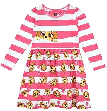 Paw Patrol Robe de Fille Robe en Coton | Stella Tenue Multicolore 3-4 Ans