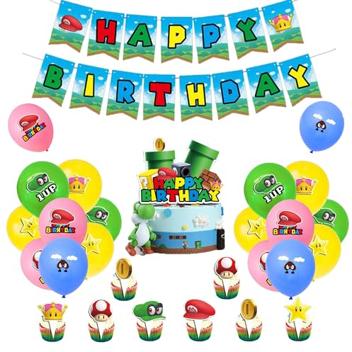 Mario Bros Geburtstag Deko Mario Kart Geburtstagsdeko Princess Peach Party Deko Geburtstag Mario Luftballons Deko Mario Luigi Luftballons Geburtstag Mario Kart Torten Deko Peach Geburtstag Banner