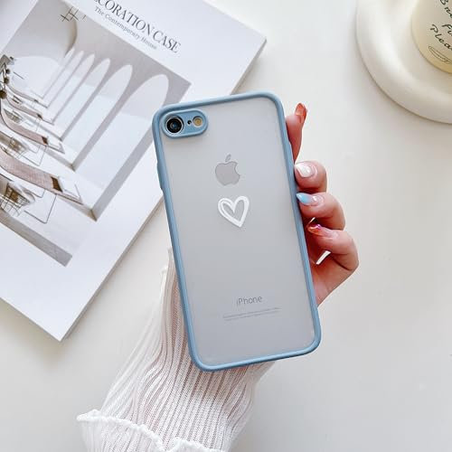 LSOUGUK Compatible with iPhone 6/6S Case for Girls Women,Cute Love Heart Pattern Slim Design Hard PC Back with Soft Shockproof TPU Bumper Protective Phone Case for iPhone 6/6s 4.7"-Purple