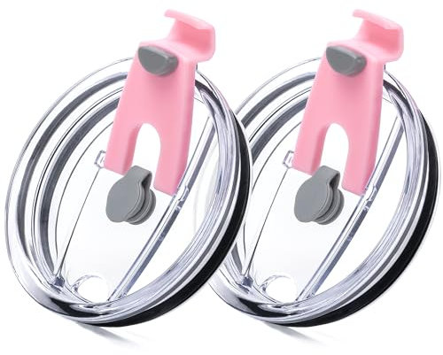 Soledea 20 oz Tumbler Lid, Replacement Lids Compatible for YETI 16/20/25 oz Tumbler, 24 oz Mug and 10 oz Lowball 2.0 Rambler, 2 Pack Travel Spill Proof Cup Lids Covers