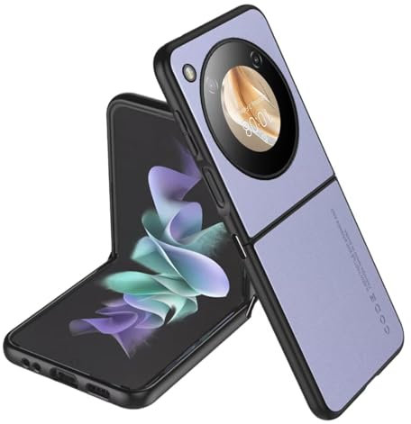 EASSGU Coque de Téléphone pour Nubia Flip 5G (6.9 inches), Etui en Cuir de Style Business - Violet Clair