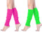 WMUVAZA Jambières sexy, 2 paires Guêtre fluo pour les costumes des années 80-90 pour les fêtes à thème, Jambières pour Femmes Arc-en-ciel Couleurs Fil d'hiver Tricot Guetre pour Femmes Filles