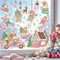 wondever Fenstersticker Weihnachten Lebkuchen Rosa Fenster Aufkleber Lebkuchenmann Süßigkeiten Fensterbilder Fensteraufkleber Anti-Kollision Doppelseitig Glasaufkleber Weihnachten Deko