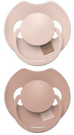 LOVI Prime Beruhigungssauger Silikon Schnuller dynamisch, BPA-frei, antiallergisch, unterstützt Saugreflex, mit Sterilisationskapsel, 2 Stück (Nude/Blush, 18 m+)