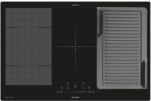 Oranier Induktionskochfeld 80 cm FLI580 - Flächen-Induktion-Kochfeld autark Brückenfunktion links und rechts & Grillplatte gerillt