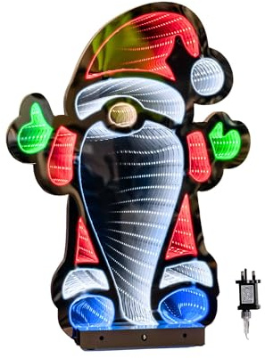 Samuel ALEXANDER 40cm Infinity Christmas Santa with Metal Base and Multi-Coloured LEDs