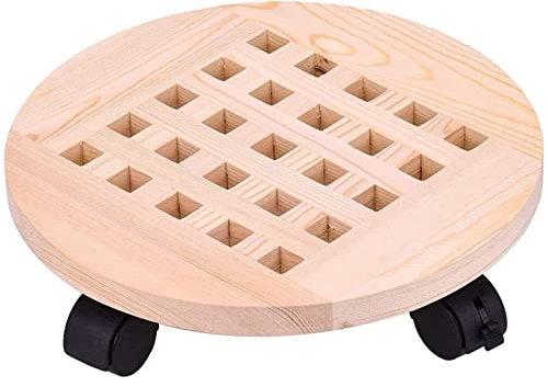 Pflanzkorb aus Holz mit Universalrollen zum Rollen von Blumentöpfen