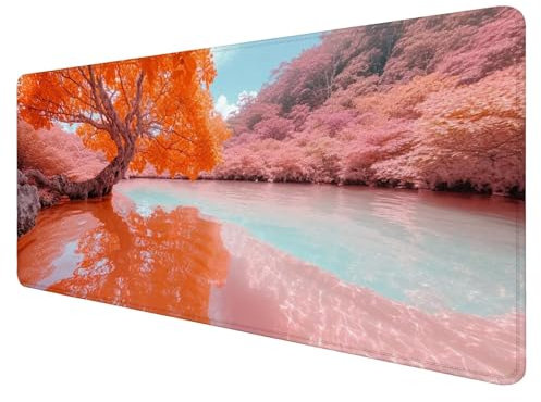 Jaalinng Alfombrilla Ratón Árbol Alfombrilla Ratón Gaming XXL 1600x800x3mm Accesorios Escritorio,Antideslizante Mousepad Rosa Tapete Escritorio Infantil,para Alfombrilla Pc Teclado Ratón J639